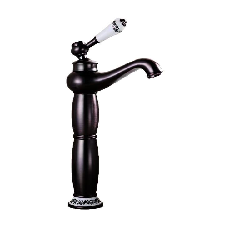 TLXT Black & White Porcelain Tall Basin Faucet