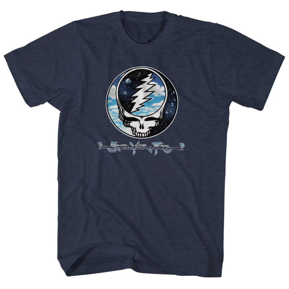 2025 Cotton Grateful Dead Warlocks Indian Skull Rock Punk Classic T-shirt Unisex Men Women's Short Sleeve Summer Round Neck Tee
