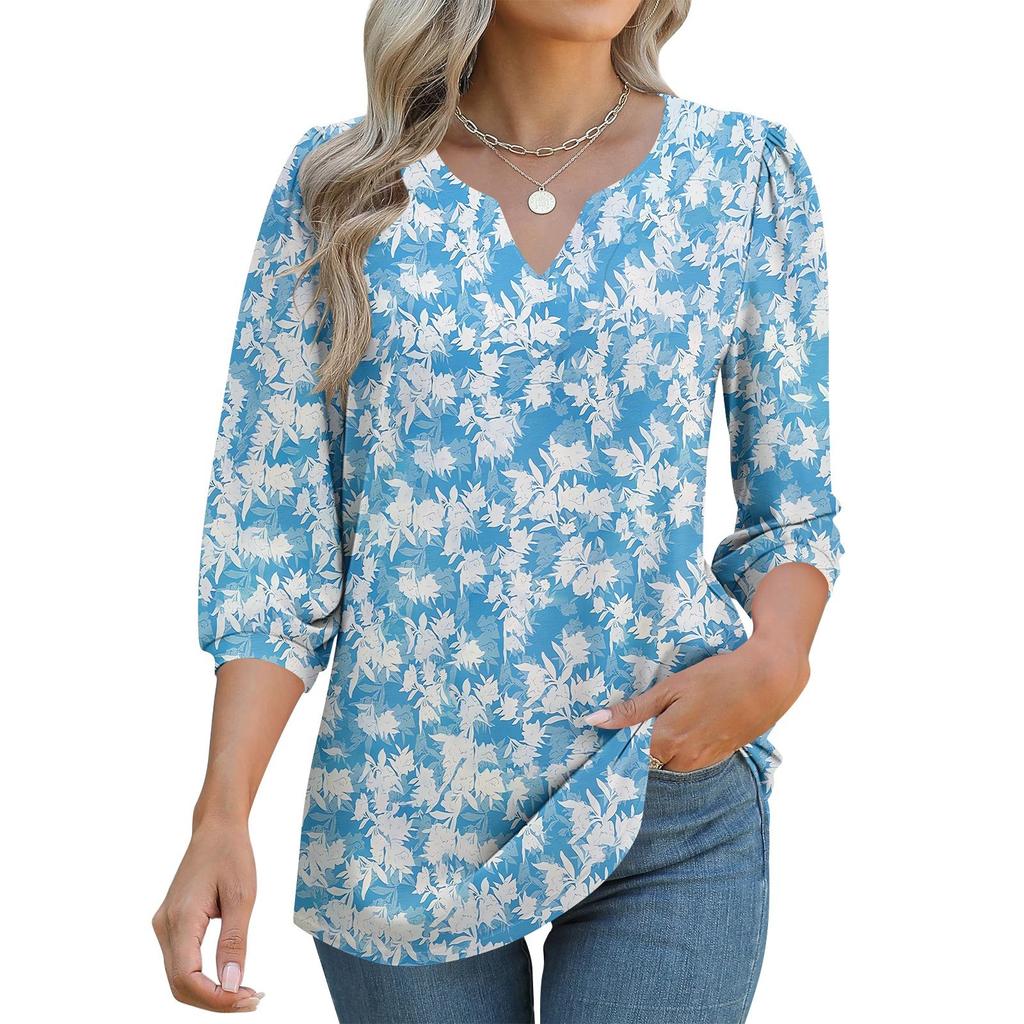 Women's 3/4 Sleeve Shirts Graphic Tees Shirts Casual Basic Tops Pullovers