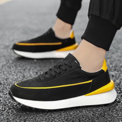 Mode 2024 Sommer und Herbst neue tief ausgeschnittene Schnür-Plateau-Freizeitschuhe täglich einfarbige Board-Schuhe runde Zehen geklebt Herrenschuhe
