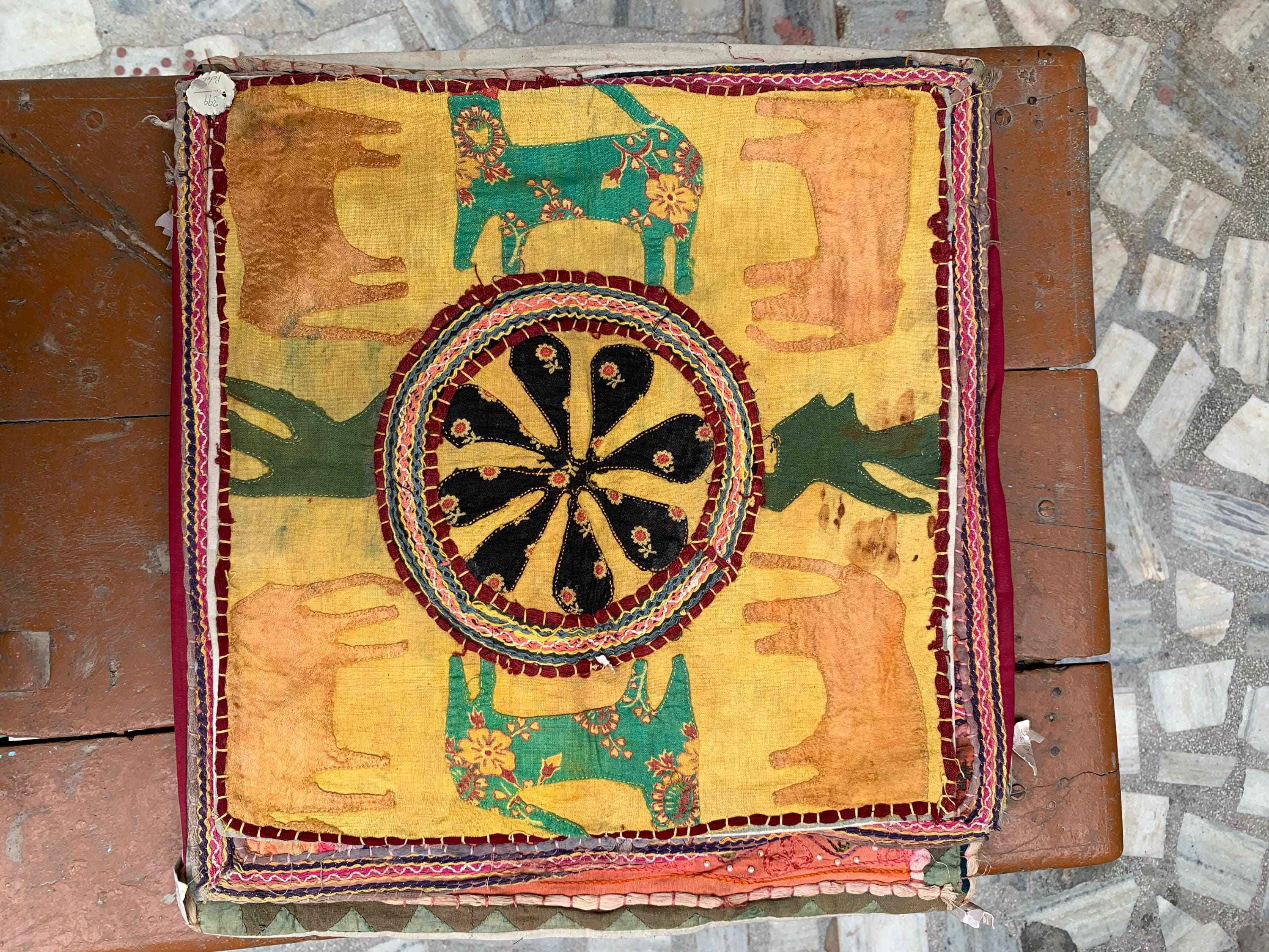 

Hand Embroidered Cotton Pillow Cover: Bohemian Decorative Cushion 40 80X 50 різнокольоровий