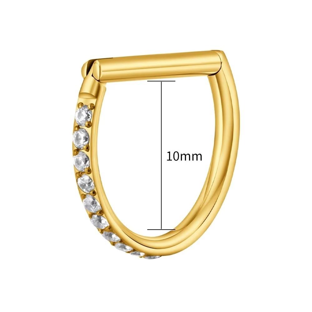 D Shape Ear Cartilage Piercing CZ 16G Nose Ring Hoop Septum Ring  Conch Helix Piercing