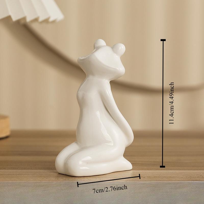 Home Decor Frog Abstract Art Ceramic Yoga Poses Figurine Porcelain Lady Figure Statue Studio Decor Ornament Indoor Decoration