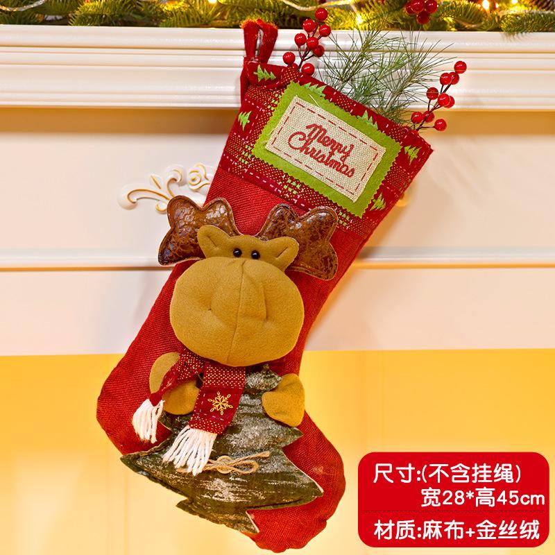 Christmas Stockings Socks Santa Snowman Hanging Xmas Tree Ornaments Christmas Decor for Home New Year Navidad Candy Gift Bags