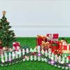 Christmas Tree Fence Decoration With LED Handmade rattan wooden fence For New Year Party Home Garden Holiday Indoor Decor