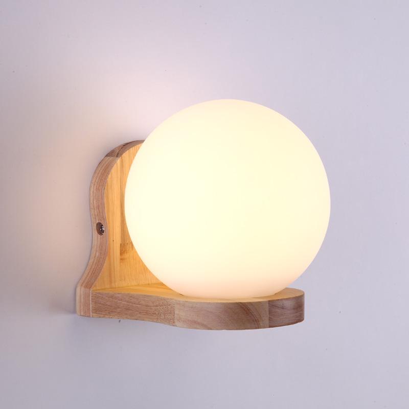 Japanese Minimalist Wooden Wall Lamp for Bedroom, Living Room, or Staircase