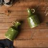 Drip-Free Ceramic Seasoning Pot Vintage Green Vinegar Bottle Versatile Oil Bottle  Cooking