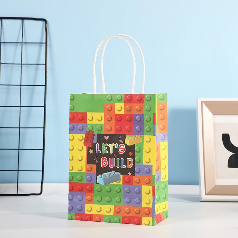 12Pcs Small size Paper Gift Bags with Handles Birthday Party Favor Bags 15*8*21cm