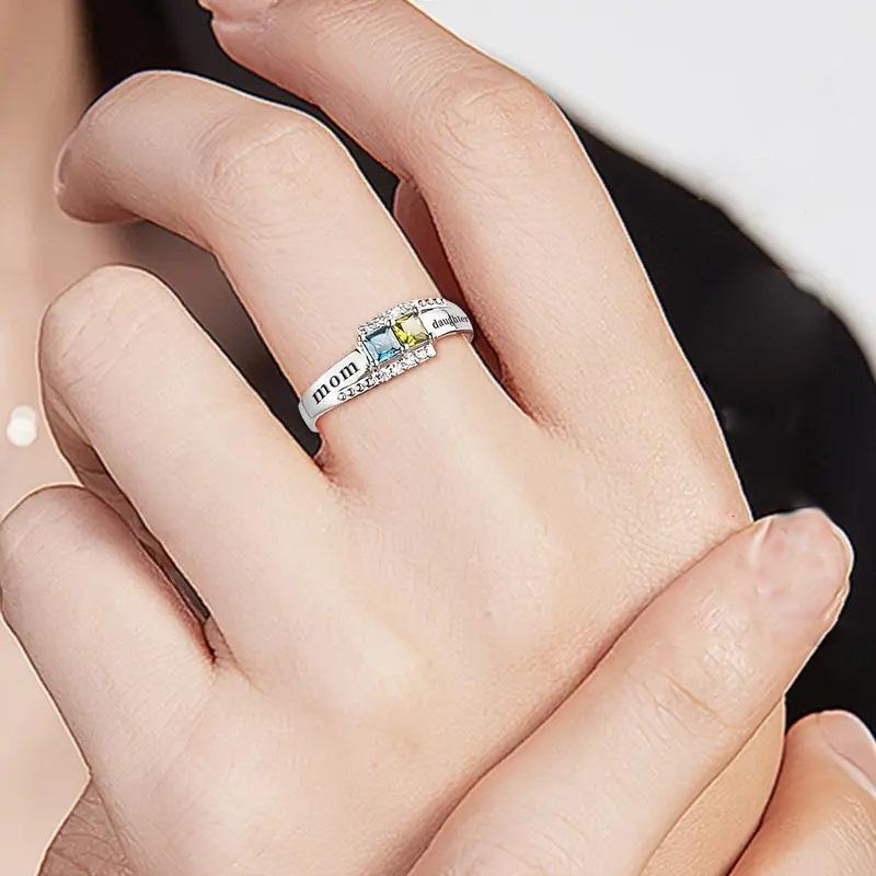 2025 Silver Color Mother-daughter Rings Women Personality Forever Love Daughter's Birthday Mother's Day Gift Jewelry