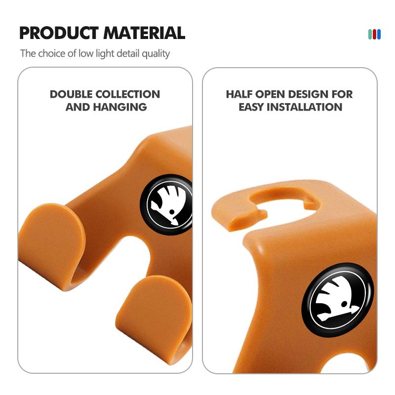 AAABR1 ABS Car Headrest Hook Rear Seat Back Hooks Hanger Interior Accessoies For Skoda Octavia A5 A7 RS Fabia Superb Rapid Karoq