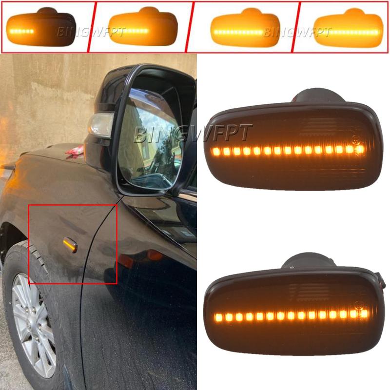 Dynamic LED Turn Signal Light Side Marker Lamps For Toyota Prius Kluger Land Cruiser 200 Prado 120 RAV4 Altezza Lexus IS200