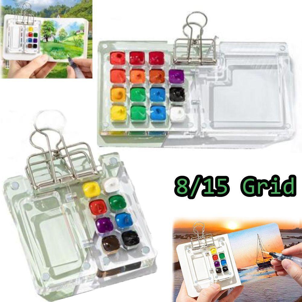 with Clip Travel Paint Palette Acrylic Painting Supplies Travel Watercolor Palette Gift for Women Men Durable Watercolor Palette
