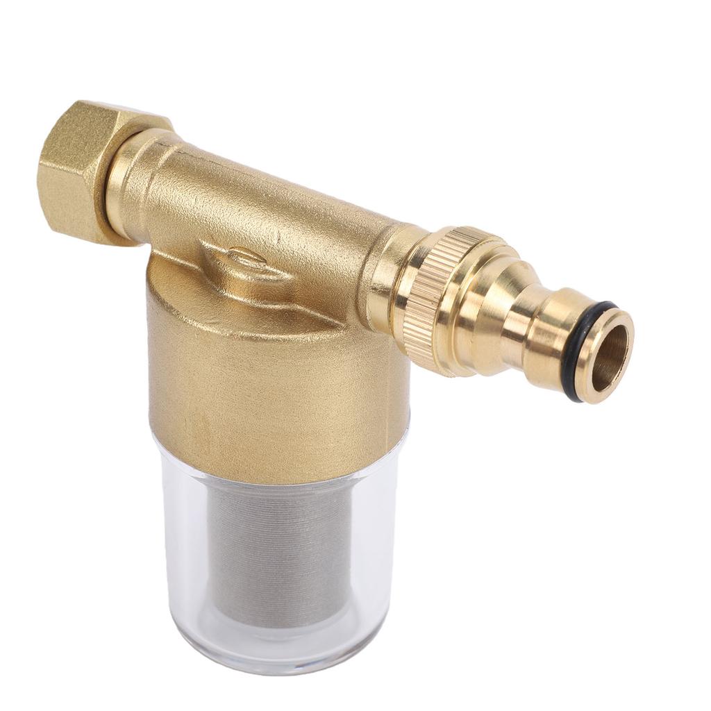 40 Micron Reusable Sediment Filter PP Brass Inline Water Filter for Washing Machine Shower Garden Hoses