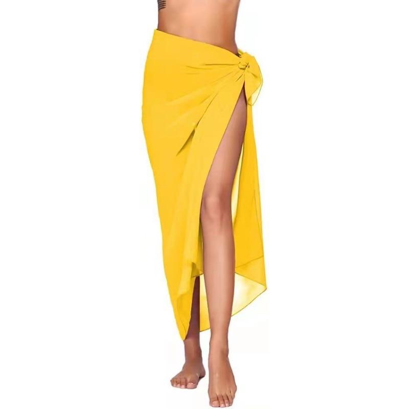 Long mesh beach wrap dress, sexy bikini one-piece scarf for women