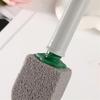 Ergonomic Pumice Scouring Brush For Toilet Bowl Sink Bathtub Glass Fiber Reinforced Head With Extended Handle