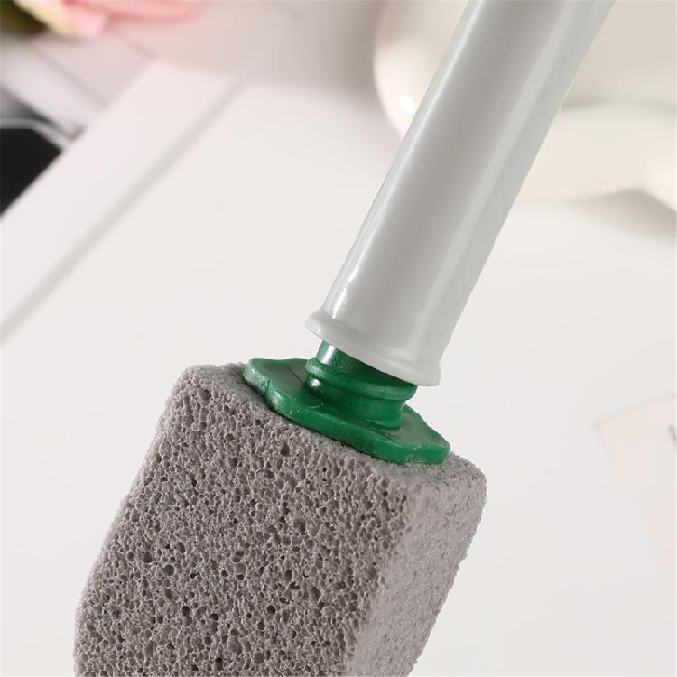 Ergonomic Pumice Scouring Brush For Toilet Bowl Sink Bathtub Glass Fiber Reinforced Head With Extended Handle