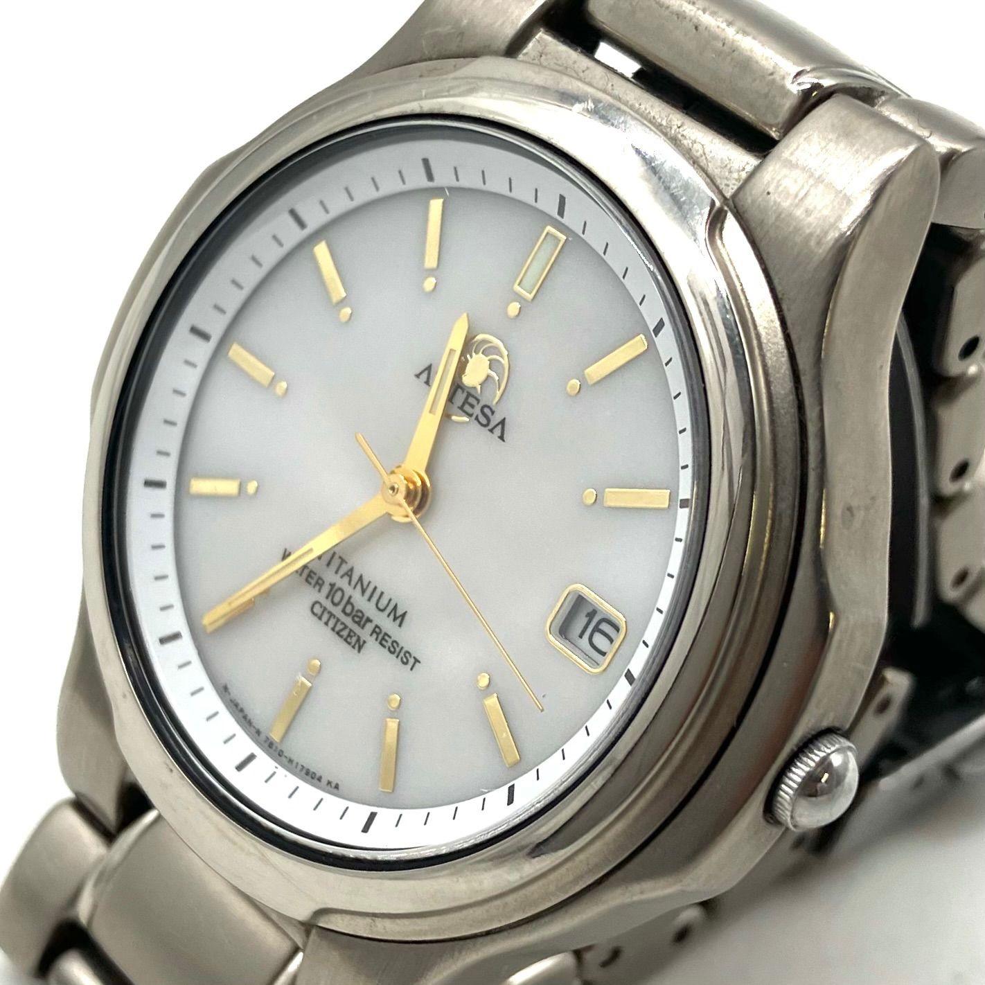 Used UA888 [In operation] CITIZEN wristwatch ATTESA white dial