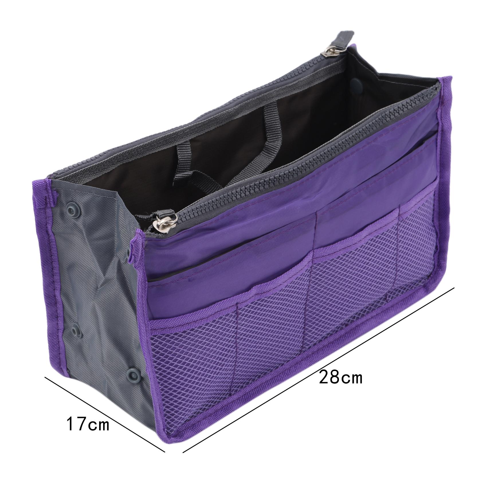 

Portable Purse Organizer Insert for Handbags Bag Inside Tote Pocketbook Women Multifunctional Makeup Cosmetic Travel Bags One Size фіолетовий