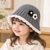 Knitted Flower Knitted Hat Lace Ruffle Toddler Fisherman Hat New Lace Ruffle Hat  Autumn Winter