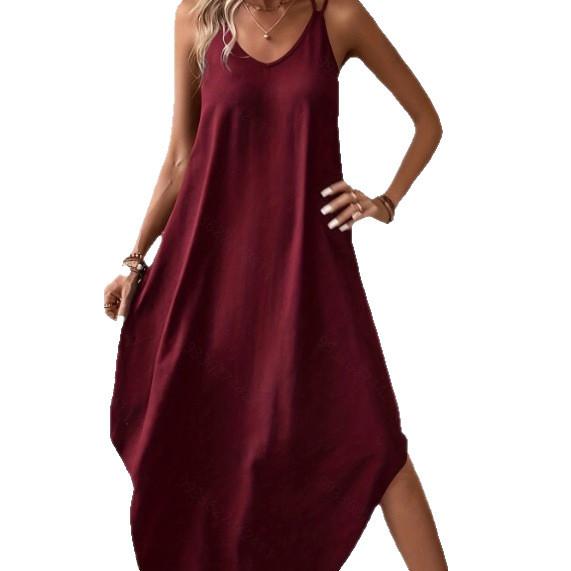 Elegant Sleeveless A Line Dress With Splicing For Casual Travel And Office Wear