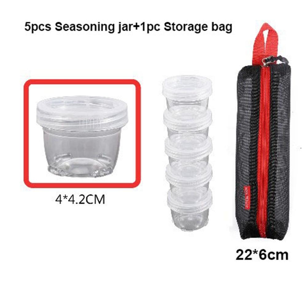 1/2/3/5pcs Portable Camping Seasoning Kit Mulistyles PET/Stainless Steel Clear Seasoning Bottles