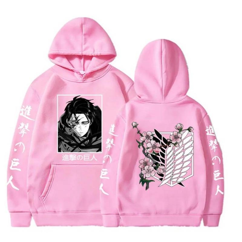 Anime Attack on Titan Plus Size Hoodie Levi Graphic Hood Sweatshirt Men Womnen Fashion Brand Design Pullover Fleece Hoodies