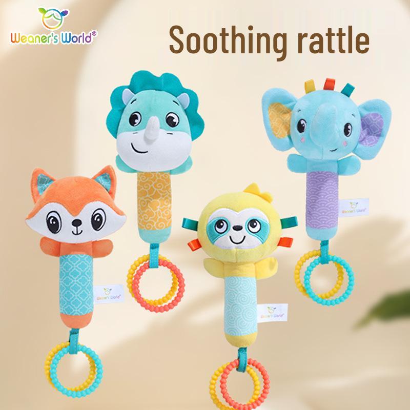 

Plush Baby Hand Rattle with Cartoon Animal & BB Sound