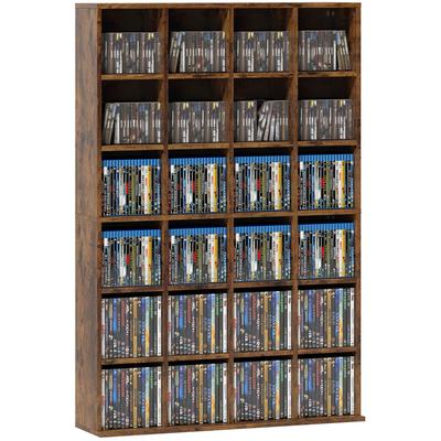 CD Storage Unit With Adjustable Shelves 89 X 130.5 Cm Rustic Brown