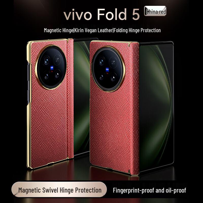 BASHIDAI Elektrogalvanizované Texturované Kožené Skládací Pouzdro pro Řadu Vivo X Fold