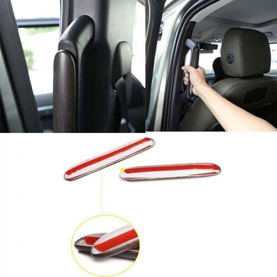 2PCS Oak Grain Rear B Pillar Handle Cover Trim For Land Rover Defender 2020-2023