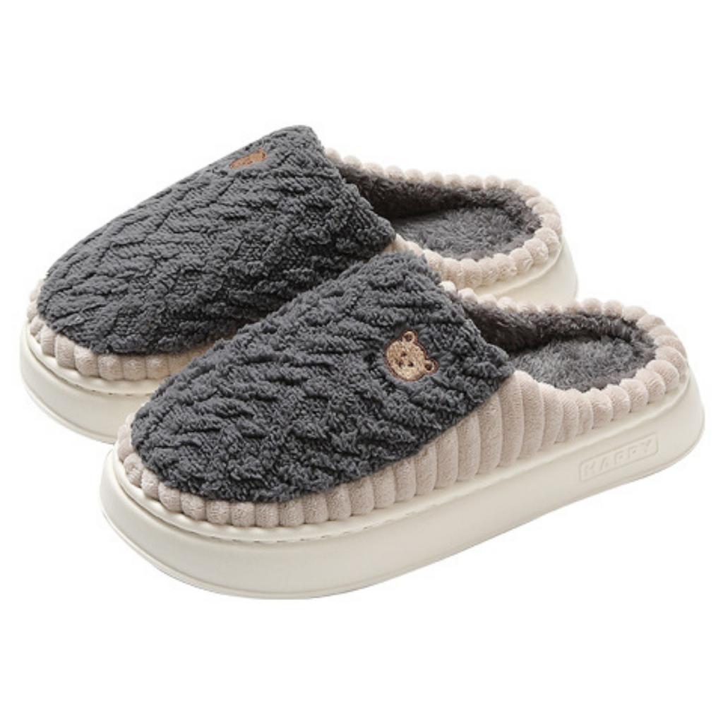 Cotton Slippers for Women, Autumn and Winter, Indoor, Anti Slip, Household, Couple, Woolen Slippers for Men, Winter Cotton Shoes