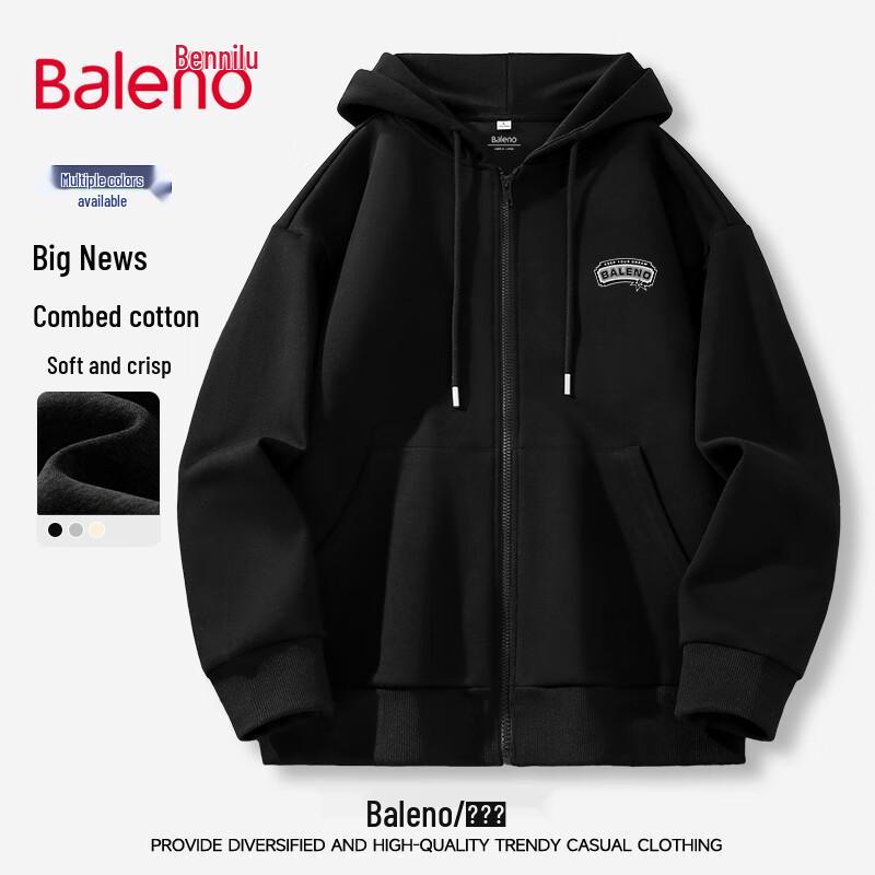 Baleno Men's Heavyweight Hooded Zip-Up Sweatshirt