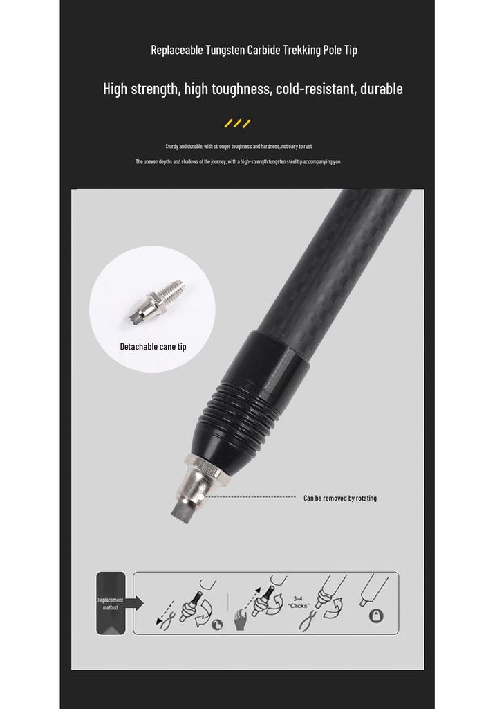 Kuangtu Ultra-Light 3K Carbon Fiber Folding Trekking Poles for Hiking