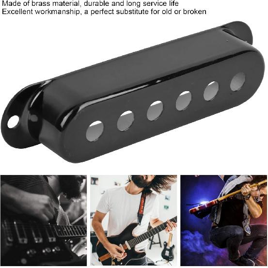 3Pcs Single Pickup Cover Brass 48mm/50mm/52mm Musical Instrument Accessories for SQ Electric Guitar Brass Pickup Cover(Black)
