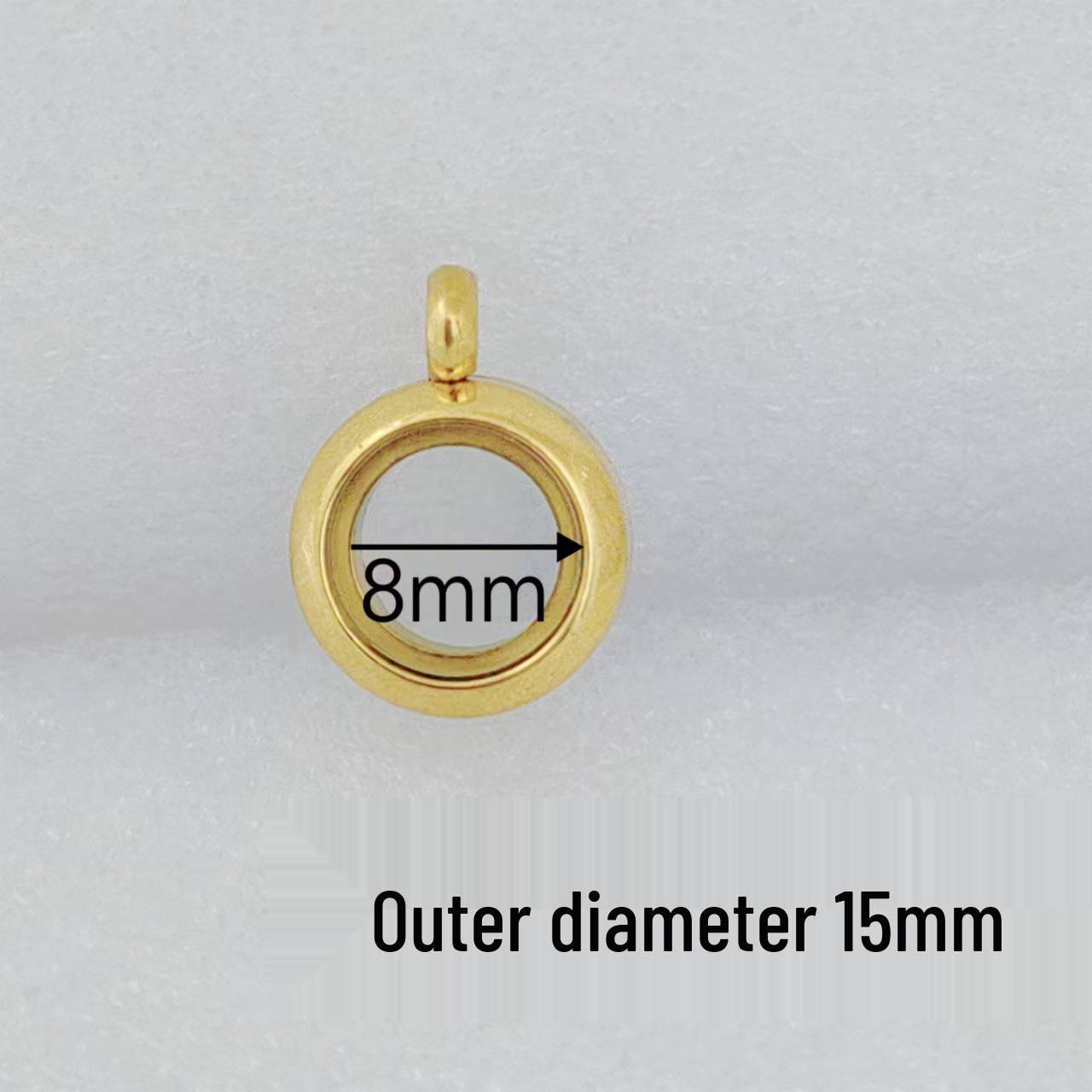 

Stainless Steel Round Photo Box with Threaded Design for Cinnabar Pendant Necklace