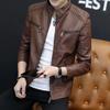 New autumn and winter men's leather jacket locomotive slim jacket handsome youth trend stand-up collar casual student jacket