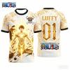 Summer One Piece Luffy Pattern T-shirt Japanese Anime Style Football Jersey  Sports T-shirt for Men Family Matching
