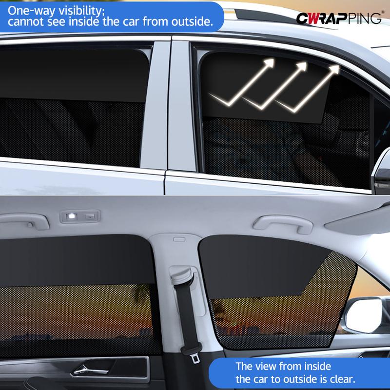 Magnetic Mesh Car Sunshade UV Protection Thermal ulation Side Rear Window Cover with Small Ventilation Holes for Car SUV Vans