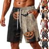 Men's Loose Fit Air Layer Halloween Shorts with Pockets Elastic Waistband Casual Beachwear Comfortable Summer Shorts for Men