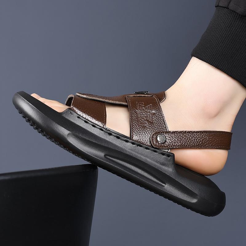 Herre Pustende Stilige Sandaler Utendørs Sportssandaler Lettvekts Gåsko Komfortable Strandsko for Menn 2025 Nye Flats