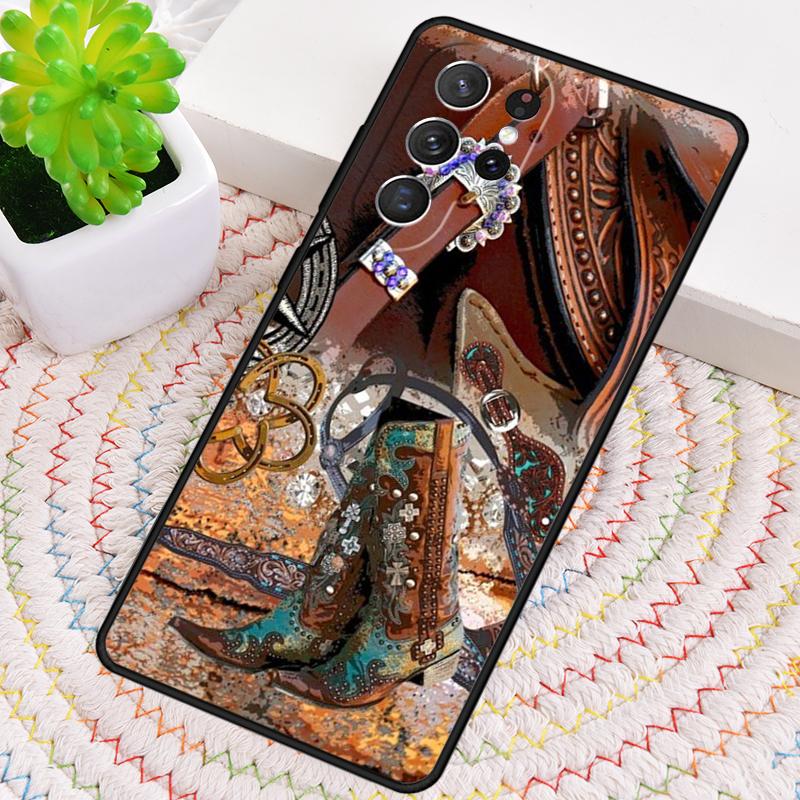 Custodia per Telefono Cowboy Cowgirl Howdy Western Ranch Boho per Samsung Galaxy note 10 pro S26 Ultra S23 S24 FE S25 S21 S22 PLUS Cove