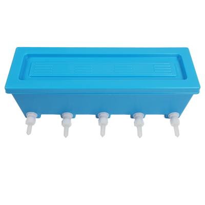Farm Small Animals Feeder Cattle Sheep Pig Feeder Livestock Feeding Tool with 5 Nipples Blue 8