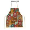 Cleaning Supplies Kitchen Aprons Cartoon House Architecture Printed Sleeveless Linen Cooking Baking Aprons Home Cleaning Tool