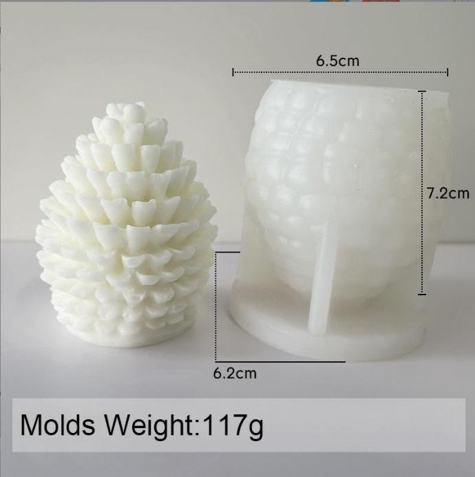 3D Pinecone Silicone Mold for DIY Candle, Incense Diffuser, Ornament, and Christmas Tree Gift Crafting