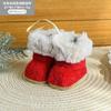 Festive Furry Christmas Ornament Mini Boot Tree Hanging Decoration Charm for Xmas Holiday Party Home Wall Decor Party Gift