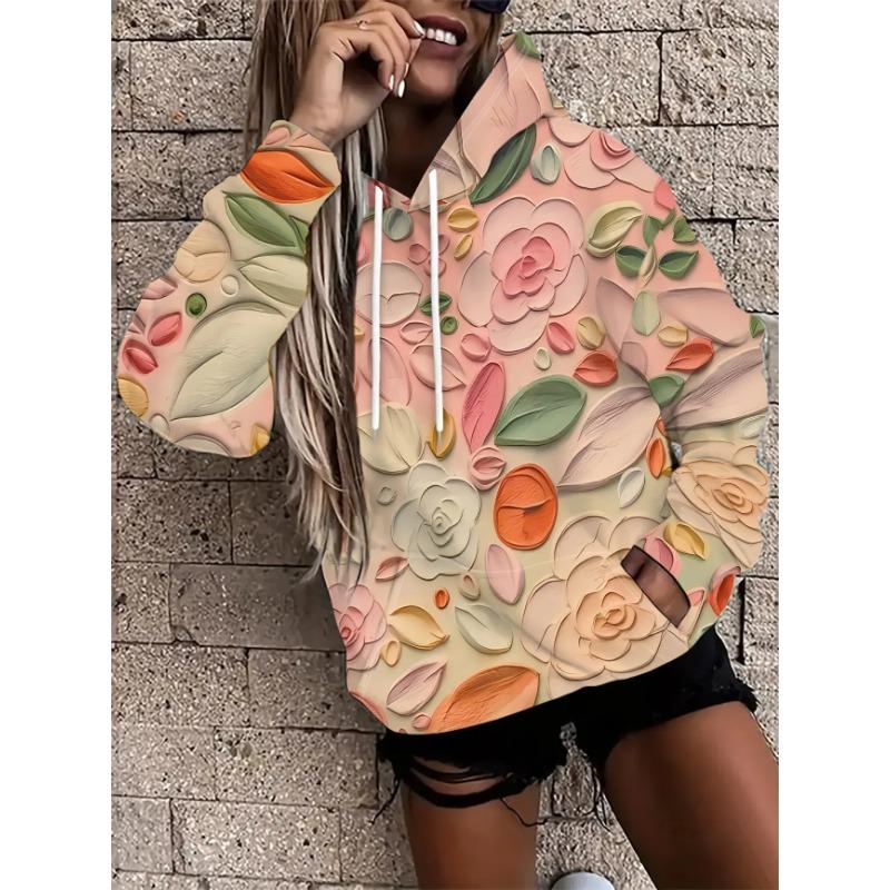 Women Loose Hoodie Long Sleeve Casual Pullover Sweatshirt
