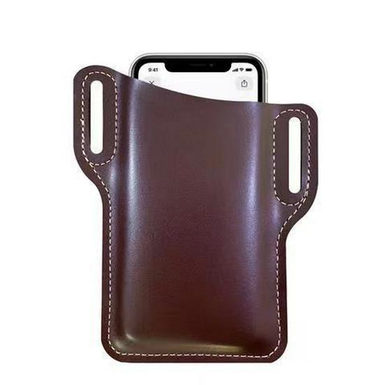 Men's Leather Phone Pouch Belt for Running & Outdoor Use