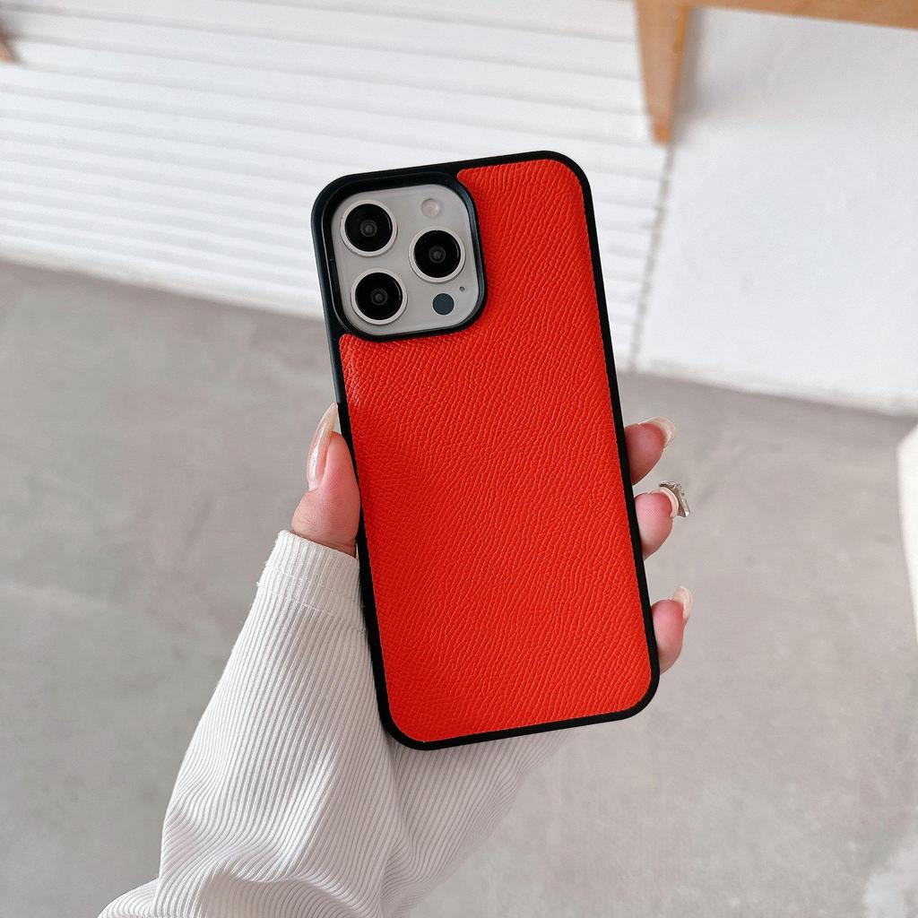 Apple 14 Pro Max/15 Pro Lychee Pattern Leather Case - All-Inclusive Protection, Plain Color