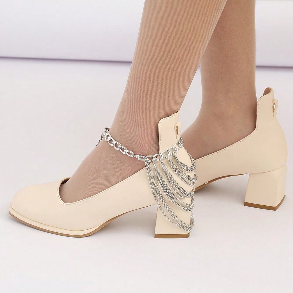 European and American Multi-layer Fringed Personalized Anklet Female Hip Hop Punk Style Shoe Chain Accessories