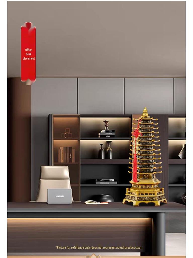 Wenchang Pagoda Resin Figurine: Thirteen-story Ornament for Living Room, Office, or Study Desk